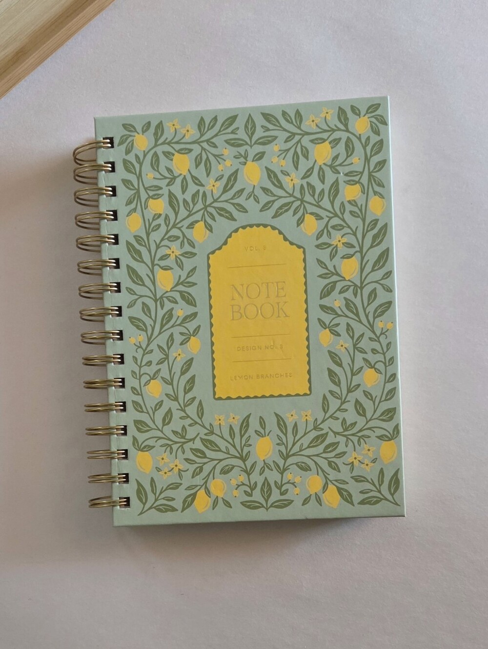 Lady Jayne Lemon Branches Blue Medium Hardcover Spiral Notebook Journal